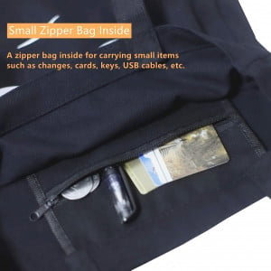 Geanta Shopper Bumbac Reutilizabila Alb Negru Eco-Friendly [5]