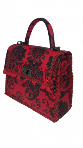 Geanta Dama piele naturala, Trapez Red Velvet Ceyda [4]