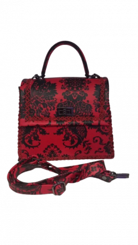 Geanta Dama piele naturala, Trapez Red Velvet Ceyda [6]