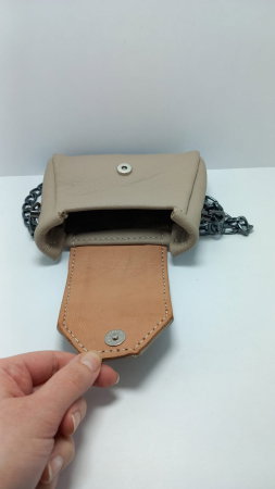 Mini Geantă Handmade Piele Naturală Sandy Pearl [8]