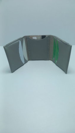 Portcard cu 8 sloturi, handmade piele naturala gri [2]