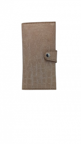 Portofel de Piele Lady Croco Beige