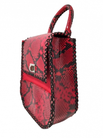 Rucsac Mini Piele si Fetru Snake rosu [2]
