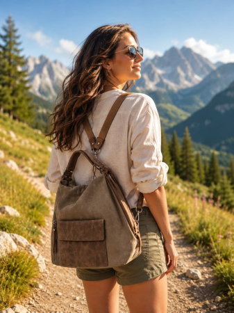 Stone Brown – Geanta Dama Gri tip Rucsac [2]