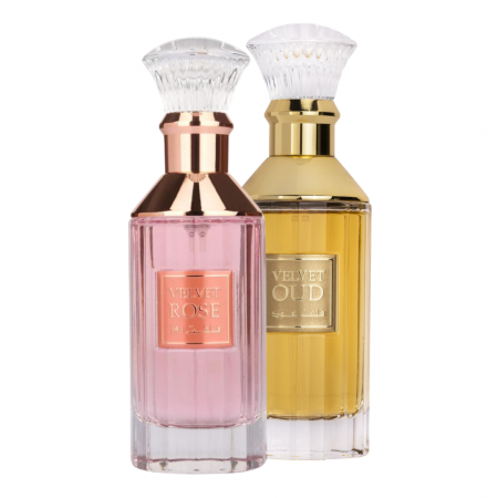 Oferta Saptamanii - Pachet 2 parfumuri Lattafa: Velvet Oud 100ml + Velvet Rose 100ml