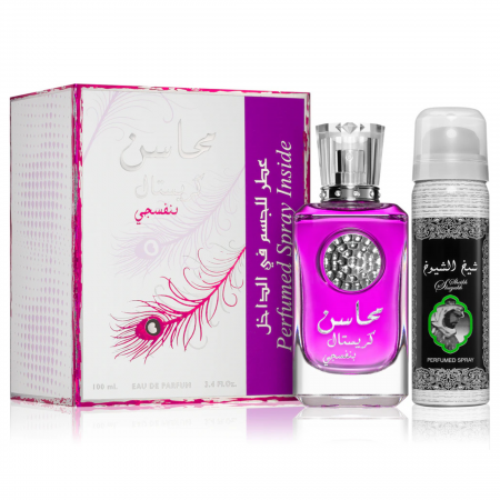 Parfumuri de zi - Set Mahasin Crystal Violet 100ml edp + 50ml deo, dama