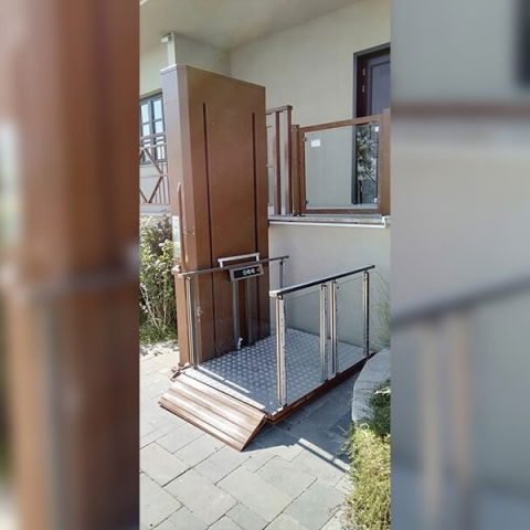 Platforme cu mecanism de antrenare laterală - Lift hidraulic pentru persoane cu dizabilități, h 150cm, cu 1 rampă si 1 ușă, compatibil scaun cu rotile | MK-TRS-901-HYD-150-1R1D, cu mecanism de antrenare laterală