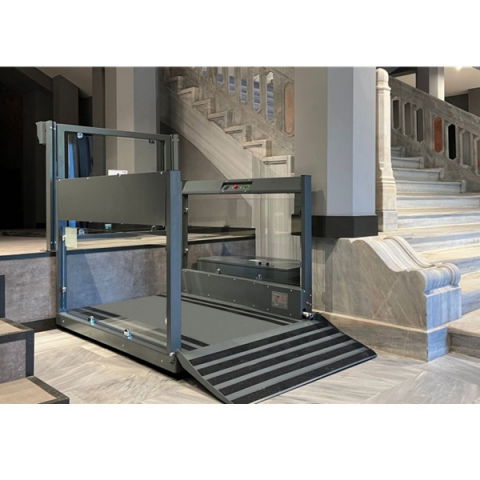 Platformă pentru persoane cu dizabilitati, h 100cm, cu 1 rampă | MKS-TRS-58-100-1R, hidraulica tip foarfecă, fără uși [2]