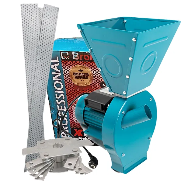 Mori cereale si furaje - Moară cereale și știuleti Broman, cuvă înaltă, motor CUPRU 4.5 Kw, 20 ciocanele, 4 site, 240 kg/h