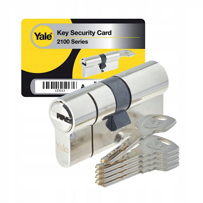 Cilindru de siguranta / urgenta Yale Seria 2100, 35x45 mm, 10 pini, nichelat 5 chei [2]