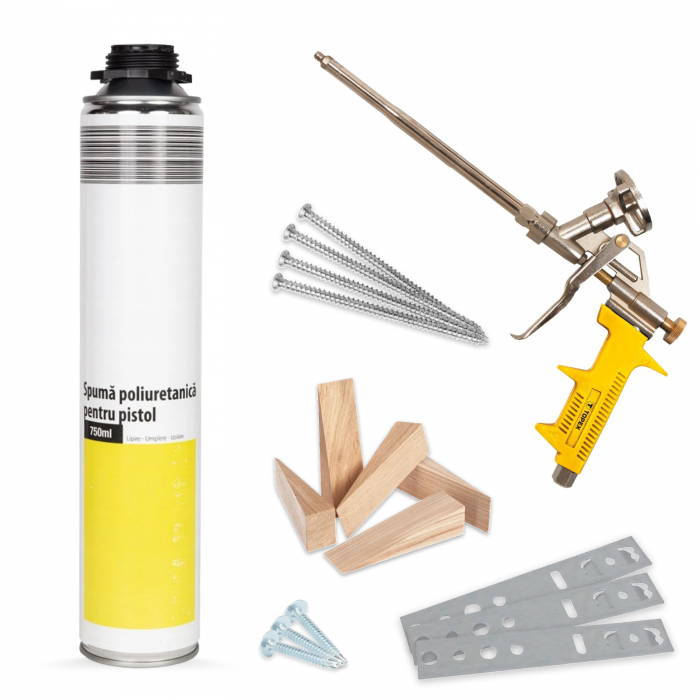 Kit de montaj universal pentru usi de interior, usi intrare in casa sau apartament [1]