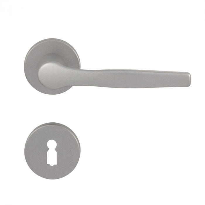 Pachet 20 x Maner Echo argintiu mat si rozeta PZ / BB rotunda 50 mm [2]