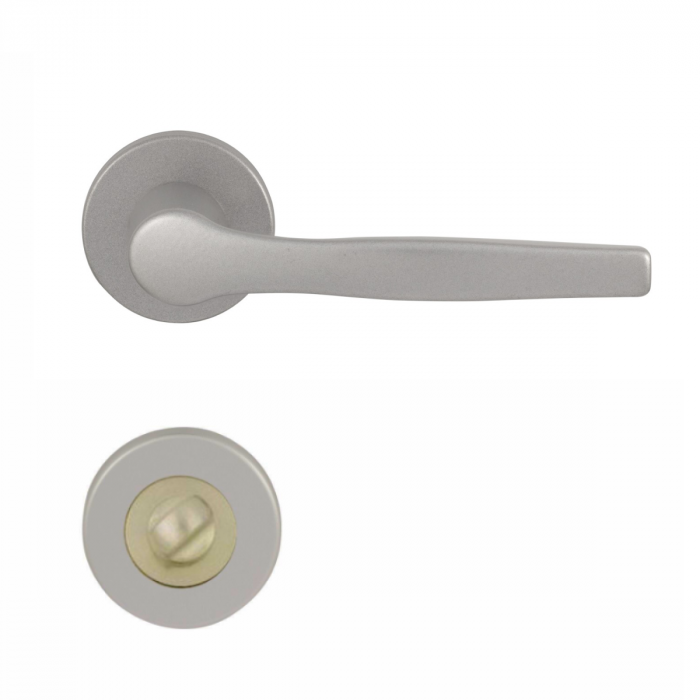 Maner Echo argintiu mat si rozeta PZ / BB / WC rotunda 50 mm [1]