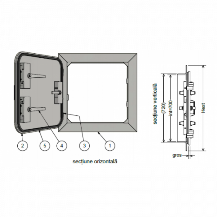 OBLON Metalic buncar ALA OME2 - Otel 1 canat - 700x700 [3]