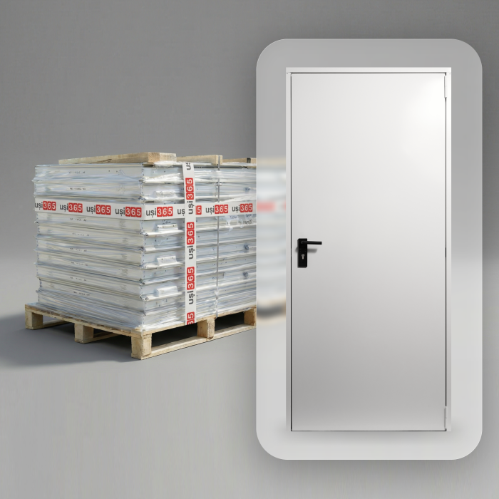 Pachet 10X Usa metalica blat 40 mm din otel multifunctionala pentru boxa / magazie - RAL 9010 Alb-Crem - Deschidere Reversibila [1]