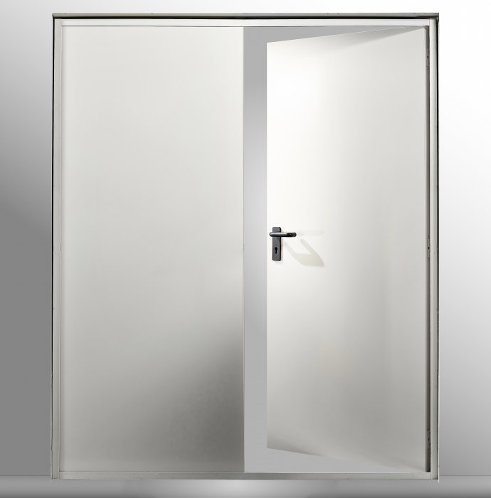Usa metalica dubla blat 65 mm din otel cu geam din termopan si izolatie termica / vata minerala - RAL 7016/ Gri Antracit [4]