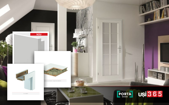 Usa cu toc reglabil PORTA LONDRA Model C finisaj neted / Vopsea UV Premium / Standard [2]