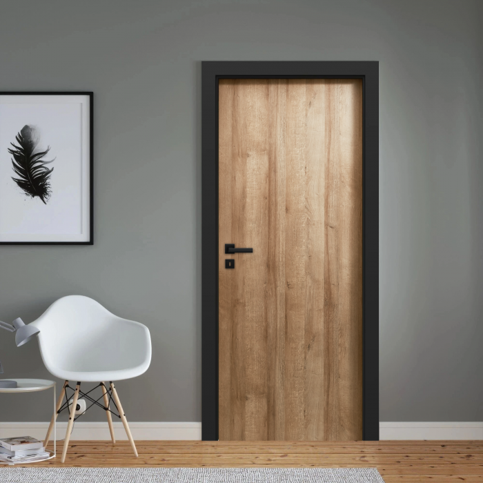 Usa de interior stil Scandinav cu toc metalic negru mat [2]