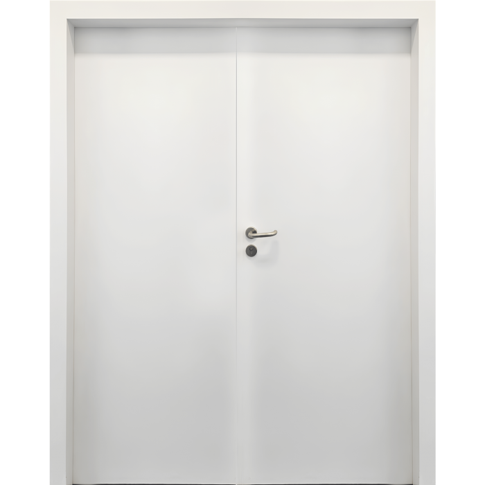 Usa de interior dubla HPL 0.7 Alb cu toc metalic / toc reglabil decor - Suprafata Antimicrobiana [1]