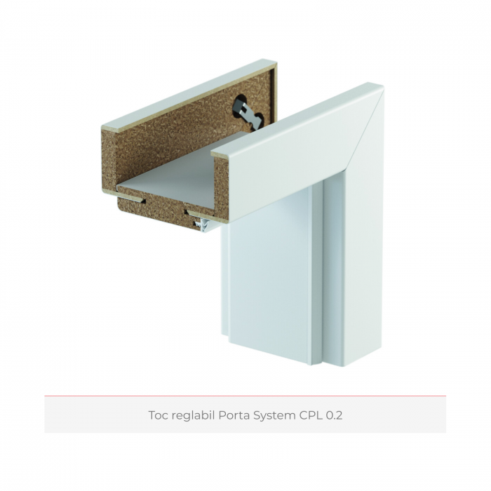 Usa de interior dubla HPL 0.7 Alb cu toc metalic / toc reglabil decor - Suprafata Antimicrobiana [4]