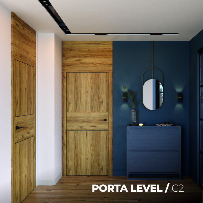 Usa de interior PORTA LEVEL cu toc si insertii negre - Model C.2 [2]