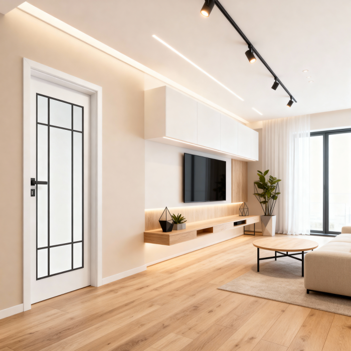 Usa interior Alba HDF cu toc reglabil din MDF/PAL - Colectia STENOIR Alb 7.1 [3]