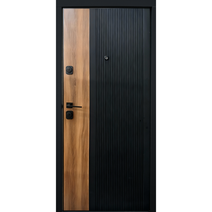 Pachet 12 x Usa intrare apartament AMURA365 - Finisaj in 2 culori cu riflaj negru si insertie de Cires [2]