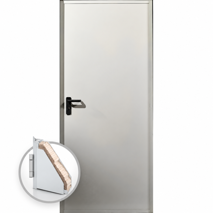 Usa metalica blat 60 mm intrare secundara RAL 9001 - Alb Crem - Usa multifunctionala [1]