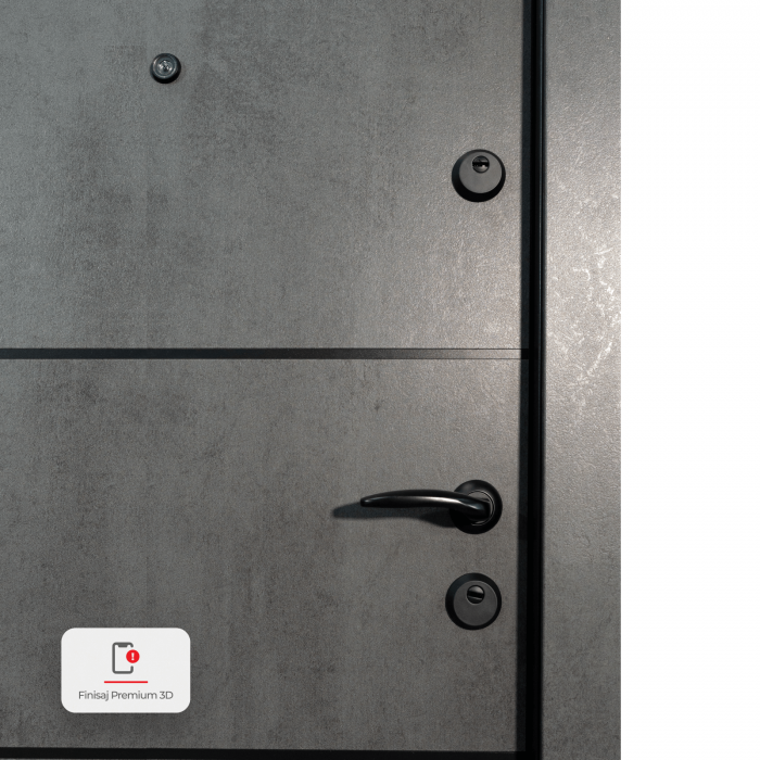 Usa metalica intrare apartament Sentra365 - izolatie fonica / termica - Culoare Ciment Gri Inchis / Alb /Nuc [5]