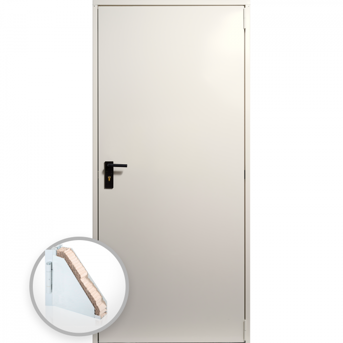 Usa metalica blat 40 mm din otel multifunctionala pentru boxa / magazie - RAL 9001 Alb-Crem - Deschidere Reversibila [1]