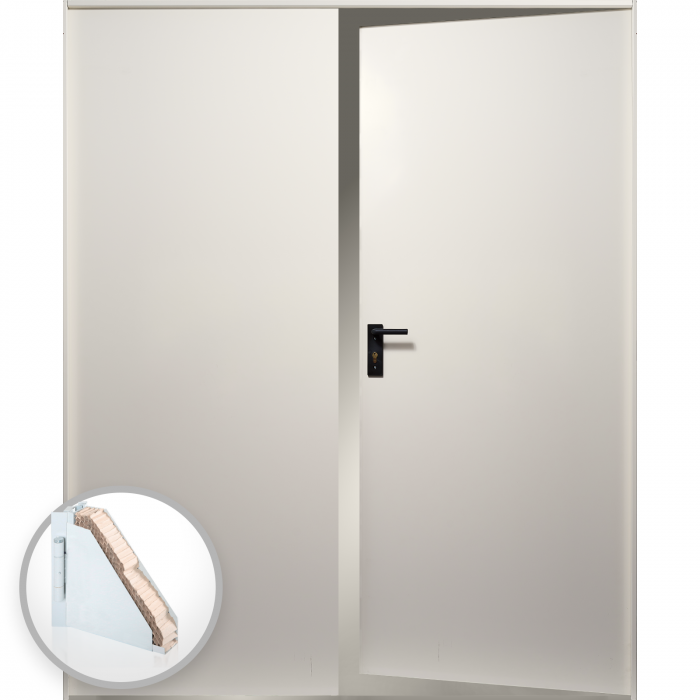 Usa metalica dubla blat 40 mm din otel multifunctionala pentru boxa RAL 9001 / Alb Crem [1]