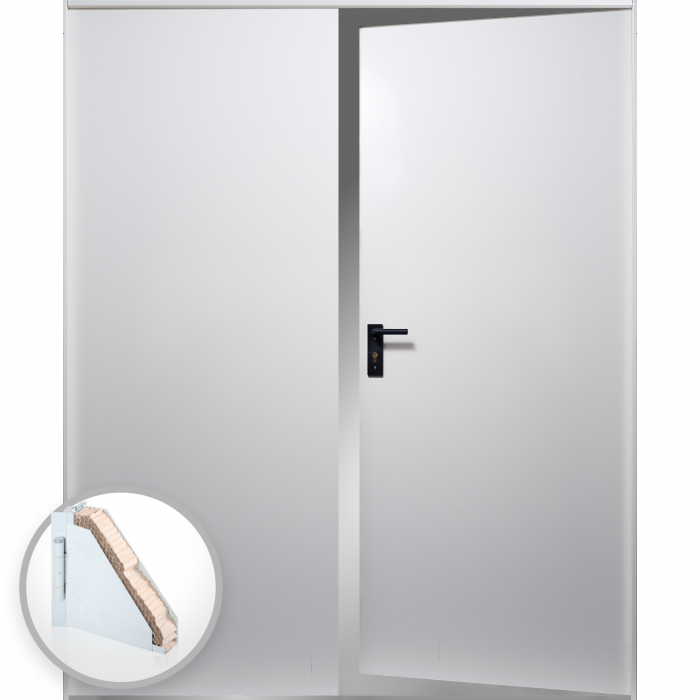 Usa metalica dubla blat 40 mm din otel multifunctionala pentru boxa RAL 9010 [1]