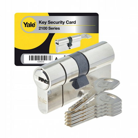 Cilindru de siguranta / urgenta Yale Seria 2100, 35x45 mm, 10 pini, nichelat 5 chei [1]