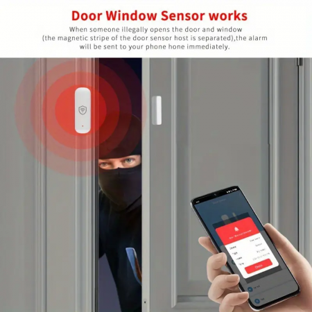 Senzor usa / fereastra SMART Wi-fi cu notificare in timp real pe telefonul mobil [5]