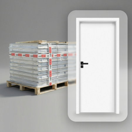Pachet 25 x Usa de interior cu toc fix sau reglabil HDF/PAL - Culoare Alb
