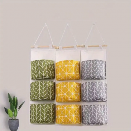 Set Carlig + Organizator textil pentru usa baie / bucatarie - Verde [6]