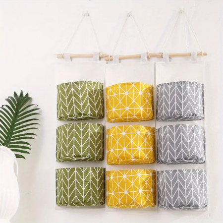Set Carlig + Organizator textil pentru usa baie / bucatarie - Verde [2]