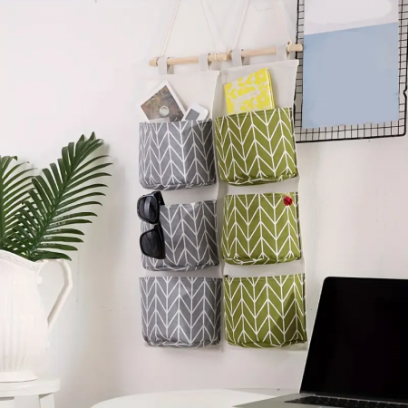 Set Carlig + Organizator textil pentru usa baie / bucatarie - Verde [5]