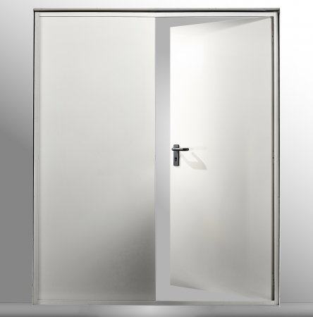 Usa metalica dubla blat 65 mm din otel cu geam din termopan si izolatie termica / vata minerala - RAL 7016/ Gri Antracit [3]