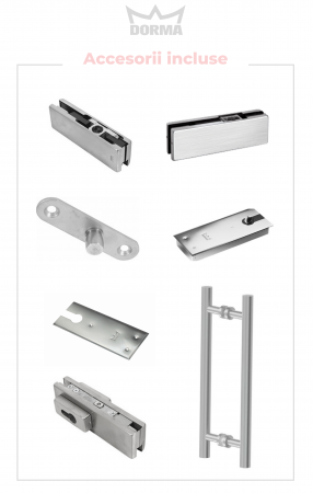 Usa dublu batanta din sticla securizata Clara/Mata 10 mm (Accesorii si maner incluse) [1]