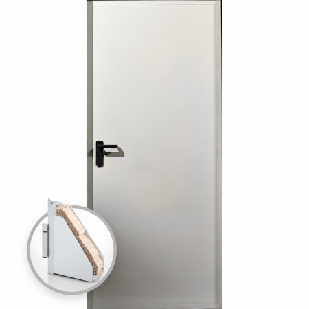 Usi Metalice Tehnice - Usa metalica blat 60 mm intrare secundara RAL 9001 - Alb Crem - Usa multifunctionala