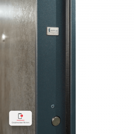 Usa metalica de intrare in apartament bicolora antiefractie RC3 - Culoare Ciment Inchis / Alb [6]