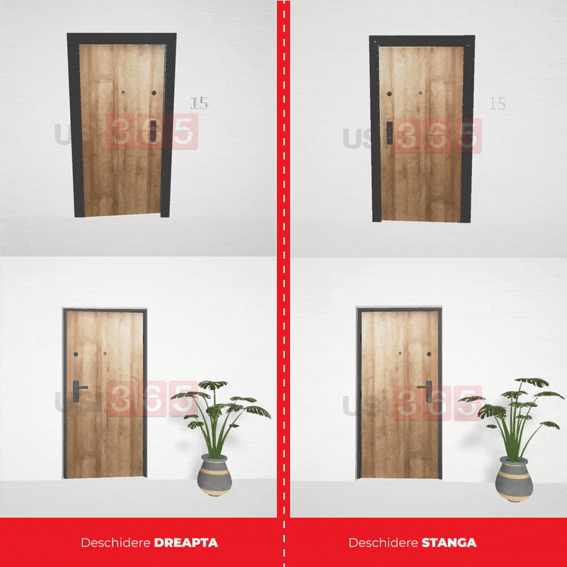 Usa antiefractie RC3 intrare apartament FORTUNA365 Bicolora Alb Interior / Imperial Acacia Exterior [8]