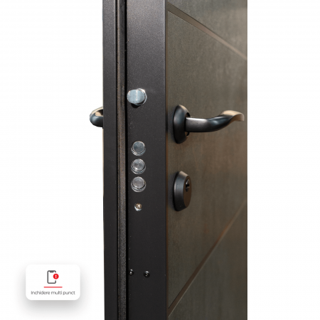 Pachet 12 x Usa metalica intrare apartament Sentra365 - izolatie fonica / termica - Culoare Ciment Gri Inchis / Alb /Nuc [6]
