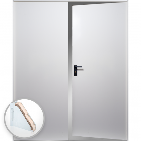 Usi Metalice Tehnice - Usa metalica dubla blat 40 mm din otel multifunctionala pentru boxa RAL 9010