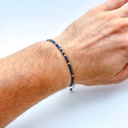 Bratara din Snur cu Bile Aur 14K si Hematit, Pietre semipretioase [1]