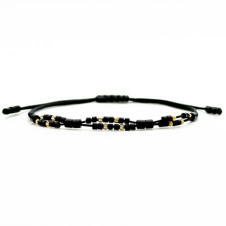 Bratari Ⓥ Aur - Bratara din Snur Velar cu Miyuki si Bile Aur 14K