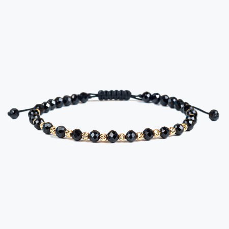 Bratari Ⓥ Aur - Bratara din Snur cu Bile Aur 14K si spinel Fatetat, Pietre semipretioase