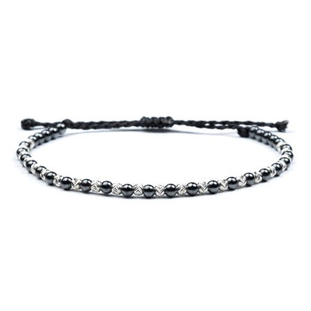 Colectia de Bratari Velar - Bratara Velar cu Hematit si Bile din Argint 925