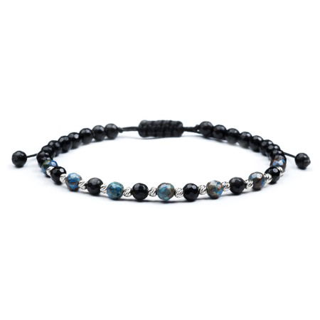 Colectia de Bratari Velar - Bratara Velar cu Onix Fatetat si Bile din Argint 925